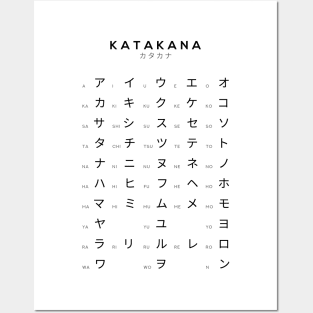 Katakana Chart - Japanese Alphabet Learning Chart - White Posters and Art